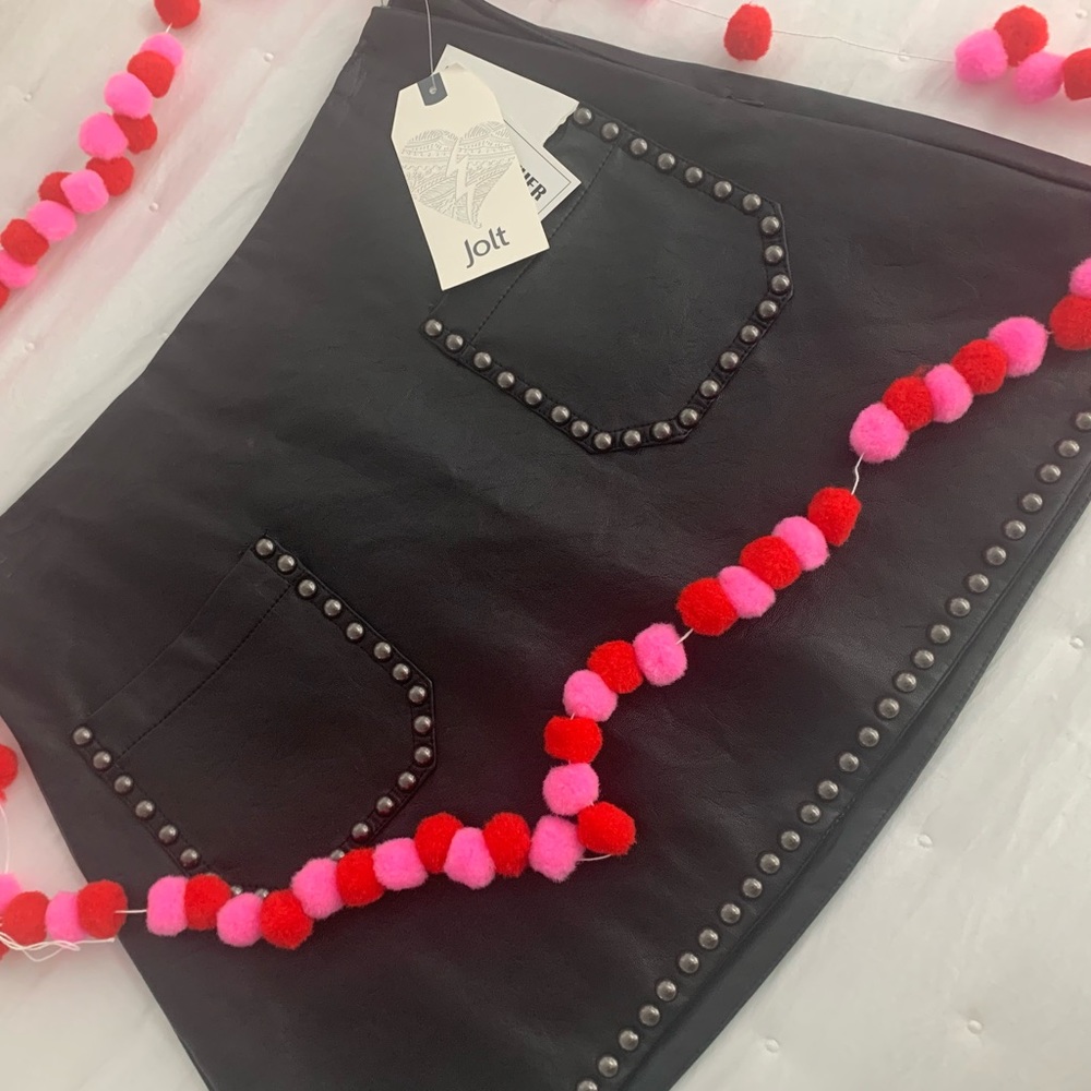 Vegan leather mini skirt